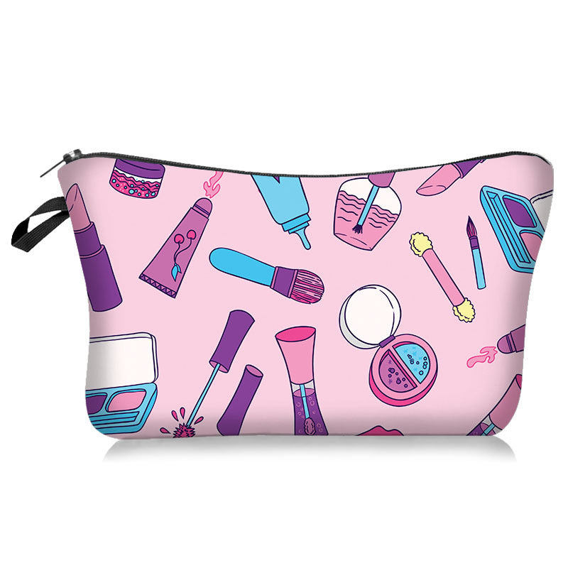 Bolsa cosmética impresa de labios de lápiz labial de poliéster al por mayor